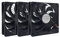 3-Pack 120mm 12V DC High Airflow Computer PC Case Fan 120x120x25mm Triple 3Pin 4.72inch Dual Ball Bearing Brushless Exhaust Cooling Fan for Mining Rig Frame Rack Air Miner PSU with Metal Guard 3000RPM