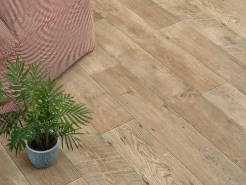 PVC Bodenbelag Vinylboden im gemütlichen robusten Wohn-Stil, Zuschnitt (3m breit / 3m lang)