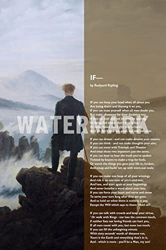 TSALF Foto Auf Leinwand Kein Rahmen Rudyard Kipling - If - Horizon Hintergrundmalerei Leinwand Poster Drucke Wandkunst Bild 60x90cm
