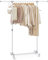 SONGMICS Portant à Vêtements, Porte-manteau, Porte-vêtements, Hauteur Réglable de 97 à 165 cm, Barre Extensible, Crochets Latéraux pour Accessoires, Blanc LLR001W01