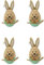 Holz Hase Ei mit Ohren mintgrün 3,5 x 7cm 4 Stück Deko-Hänger Osterhase Osterei Anhänger