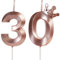 Yiran Rose Gold 30th Birthday Candles with Crown Decor, 3D Number 30 Candle, 30th Birthday Candle for Cake, Happy Birthday Candle, Cake Candles Cake Topper Decorations for Women Girls Birthday Party
