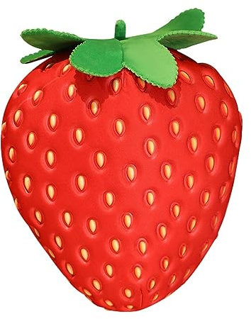 GIMOCOOL Juguete de Fresa - Cojines Decorativos con Forma de Fresa | Muñeco de Peluche con Forma de Fruta, Resistente y Suave, para habitación de niña, Coche, decoración del hogar