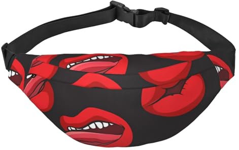Bauchtasche für Männer und Frauen, niedlicher Esel, bedruckt, Umhängetasche, große Crossbody-Brusttasche für Sport, Laufen, Reisen, Mehrfarbig, Kussmund, Einheitsgröße, Taschen-Organizer
