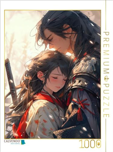 CALVENDO Puzzle Bis wir Uns wiedersehen - Samurai Liebespärchen im Manga Stil | 1000 Teile Lege-Größe 64 x 48 cm Foto-Puzzle für glückliche Stunden