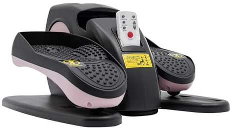 Under Schreibtisch Ellipsentrainer, motorisierter Ellipsentrainer Elliptical Mini Heimtrainer Beintrainer 5 Gänge mit Fernbedienung Beine Erholung für Senioren und Patienten (Rosa)