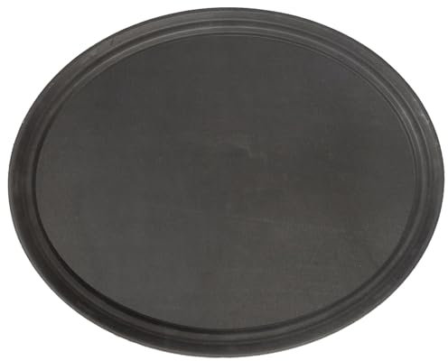 Argon Tableware Black Oval Tray - 68.5 x 56cm - Pack of 1 - Reusable Rubberized Surface Non Slip Serving Tray for Serving Food, Drinks at Parties, Bars, Restaurants and Home