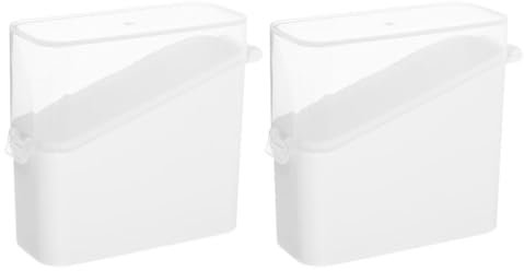 ABOOFAN Sliced Cheese Storage Containers with Clear Lids, 2pcs Plastic Butter Blocks Cow Cheese Slice Storage Box Airtight Cheese Container for Refrigerator Fruit Vegetable
