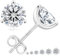 KRKC&CO Moissanite Ohrringe 925 Silber, 1,6 Karat echter runde Moissanit Diamant, VVS1 Reinheit D Farbe, Weißgold vergoldet allergiefrei, 3-Steg-Krappenfassung, Geschenk für Damen Frauen, 6mm