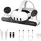 Maecker Schnellladestation für Quest 3 Zubehör Ladegerät für Quest 3 Ladestation Drop-in-Ladegerät Headset Controller Ständer mit 2 wiederaufladbaren Batterien