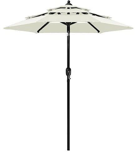 LLEZKBR Home & Garden item-3-Tier Parasol with Aluminium Pole Sand 2 m