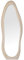 DRW Miroir Moderne de Forme ondulée en Bois et Velours Beige 60 x 3,5 x 160 cm