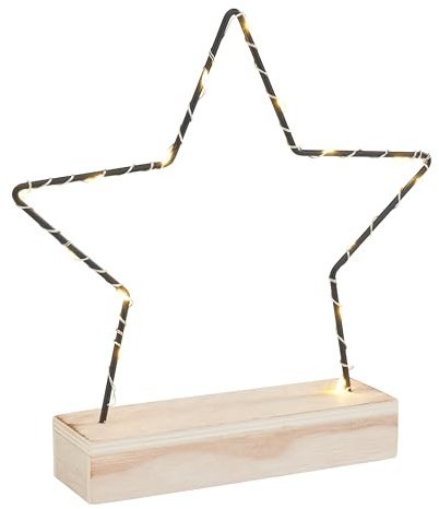 VBS Dekoring Lichterglanz mit Dekosockel, 3-teilig, Advent, Weihnachtsdekoration, DIY, Lichtring, Beleuchtung Stern