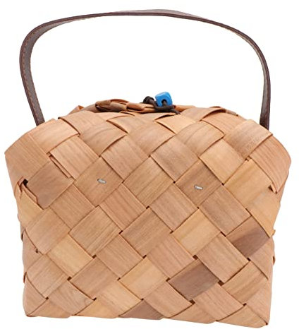 Cabilock 1 Stück Handgefertigter Gewebter Aufbewahrungskorb Handkorb Einzigartiges Design Zum Verpacken Von Geschenken Partygeschenken Handgewebte Körbe Aufbewahrung Von Süßigkeiten