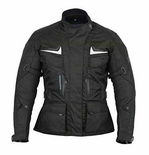FREEDAY Chaqueta Moto Mujer Textil invierno Impermeable Con (CE) Protecciones Arrona (FR/ES, Letras, XS, Regular, Regular, Negro)