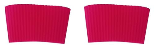 2PCS Silicone Cup Sleeves Rose Red,Hot Cup Sleeve,Heat Insulation Coffee Cup Sleeves For Tumblers,Glass Bottle Cup