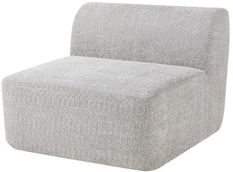 [en.casa] Sofa-Modul Hurvas Mittelelement Mittelteil Sofa-Element Bouclé gepolstert 45 x 97 x 108 cm Couch-Element Grau