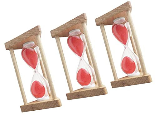 getuse Lot de 3 sabliers en bois de 30 secondes + 10 minutes + 90 secondes pour cuisine, yoga, jeux et décoration