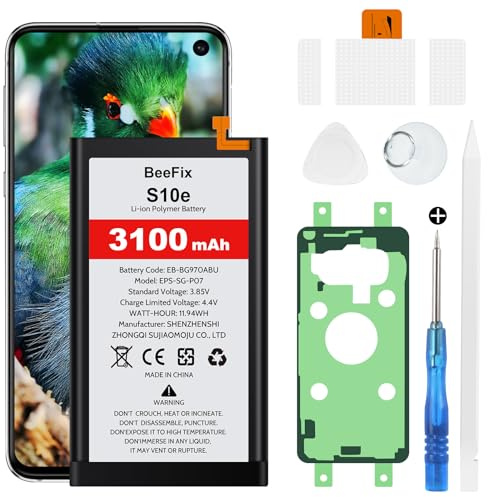 Beefix Akku für Samsung Galaxy S10E SM-G970F, 3100mAh Hochkapazitäts-Ersatzakku für Galaxy S10E (EB-BG970ABU) mit professionellen Reparaturwerkzeugen