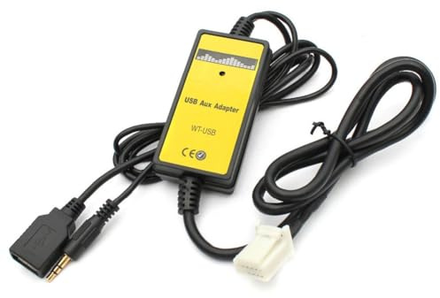 Homeponnew Car Adapter for Toyota, MP3 WMA Decoding, USB Port, 3.5mm AUX Input, Control via Car Radio Panel or Steering Wheel, for Corolla, for Camry