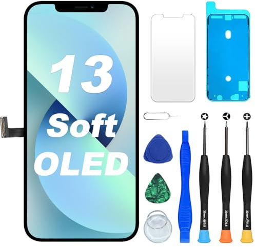 DIGI4U Soft OLED für iPhone 13 Display Bildschirm Ersatz, 6.1'' FHD True Tone COP Touchscreen [Kein LCD], 3D Touch Digitizer Rahmen Montage und Reparaturkits