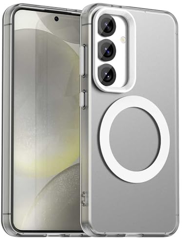 Techsuit für Samsung Galaxy S24 Plus, S25 Plus Hülle mit Soft Touch, Magnetring Kompatibel, Stoßfest, Verstärkte Ecken, Kameraschutz, CandyCase Magnetic, Soft TPU, Weiß