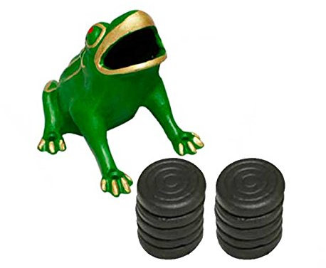 CADENAS ® - Jeu de la Grenouille “Basique” de Fonte, (ou Jeu de Tonneau): 1 Grenouille et 10 palets (ou disques)
