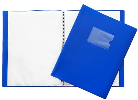 Janrax A4 Blue Flexible Cover 80 Pocket Display Book - Presentation Folder