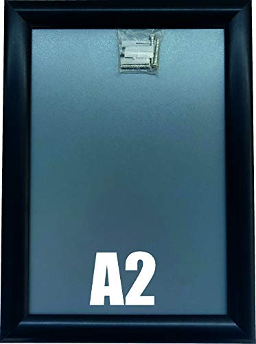 Warenfux24 (DIN A2) Aluminium Klapprahmen schwarz, Plakatrahmen, Wechselrahmen