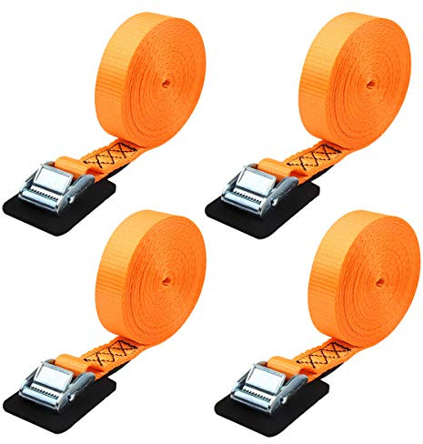 JCHL Wiederverwendbare Kabelbinder, Mikrofaser-Gewebe, Klettband, wiederverwendbar, 5 m, Schwarz Orange-4Pack