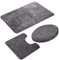 Homieco European Style Badmatten Set 3 Stück rutschfeste Badematte Teppich, Einfarbig Microfaser U-Form Teppich Teppich, Toilettendeckel Abdeckung (Grau)