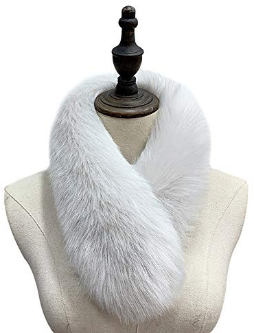 MoreChioce Winter Kunstfell Schal,70cm Luxuriöser Damen Faux Pelz Winterschal Fellimitat Fuchs Pulswärmer Flauschig Pelzschal,Hell Grau