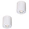 INNOVATE LED Aufbauspot - 35° schwenkbare Aufbauleuchte - kompakter Aufputz Deckenspot - moderner IP20 Aufbaustrahler GU10 Fassung - flaches Downlight excl. Leuchtmittel (2 Stück, Weiß Rund)