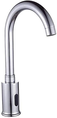 Automatic Faucet Chrome Touchless Kitchen Faucet Touch-Free Electric Automatic Infrared Sensor Touchless Faucet Bathroom Public Vessel Sink Faucet Motion Sensor Actived Dual Powered AC/DC