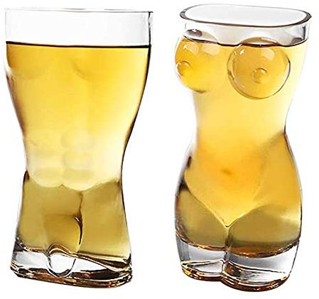 Ledph KristallgläSer, Sexy FrauenköRper Whiskyglas, Glas Set Transparent Wiskey TrinkgläSer, Kreative KöRperform Bierkrug, Frauentorso Whiskey/Rum/Cocktail/Wodka/Scotch Cognac Glass Mit Rundungen,L