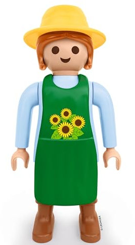 LECHUZA Gärtnerin 2021 - Sonnenblume (62,5 cm), Grün/Hellblau