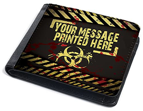 KRAFTYGIFTS Personalised Zombie Wallet Boys Bi-Fold Coin Card Holder Bio Hazard Birthday Gift ST382