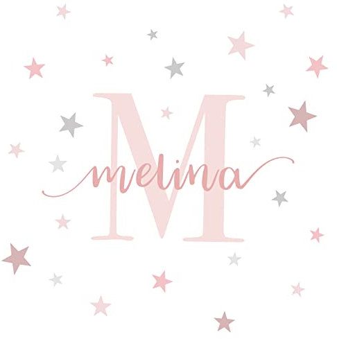 Little Deco Wandtattoo Sterne & Wunschname I Wandbild 150 x 50 cm (BxH) I Kinderzimmer Babyzimmer Wandaufkleber Mädchenzimmer Stern Wandsticker Aufkleber DL749 S - 150 x 50 cm (BxH)
