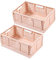 Spesh Lot de 2 Boîtes de Rangement Pliables en Plastique Caisses Pliable Cattage Plastique Rangement pour Chambre D'enfant, Cuisine, Bureau(Rose,30*20*12cm)
