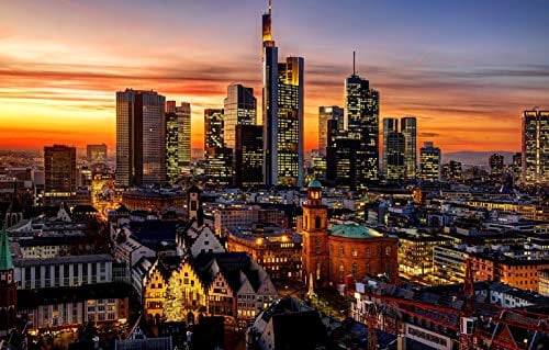 LHJOYSP Impossible Puzzle 1000 Teile Stadt Frankfurt, Hessen, Deutschland 75x50cm