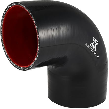 X AUTOHAUX Auto Silikonschlauch Kupplungsrohr 90 Grad Schwarz Rot 76mm 2.99 Innendurchm.
