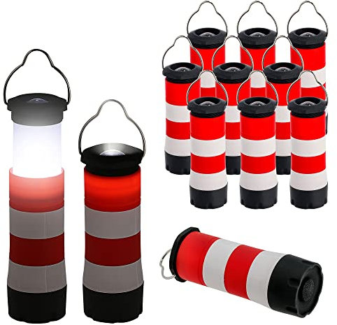 3in1 Taschenlampe 12er Set Leuchtturm │ Multifunktionslampe Tischlampe Hängelampe │ Lampe ausziehbar Zoomfunktion (1 x 12er Set Taschenlampe Leuchtturm)