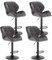 WOLTU Juego de 4 Taburete de Bar con Respaldo, Sillas de Bar Regulables en Altura, Muebles Cocina Silla de Comedor, Terciopelo, Gris Oscuro