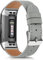 Tobfit Lederarmband für Fitbit Charge 4, für Damen und Herren, hochwertiges genarbtes Leder, Ersatz-Uhrenarmband für Fitbit Charge 4/3/SE (grau)