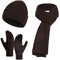 Mutze Schal Set Damen GrüN, Damen Winter Warm Beanie Mütze Touchscreen Handschuhe Lange Schal Set mit Fleece Gefüttert und Pailletten