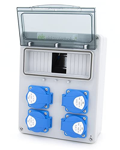ELS Elektrotechnika Répartiteur de courant de chantier - Boîtier vide - Prise 4x 230V - Pour équipement modulaire - Pour l'intérieur et l'extérieur - IP54