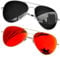 KANASTAL Lunettes de Soleil Homme et Femme Polarisées UV400 Lunette de Soleil Alliage Al-Mg Premium Rétro 2 Paires Noir Argent et Rouge Orange