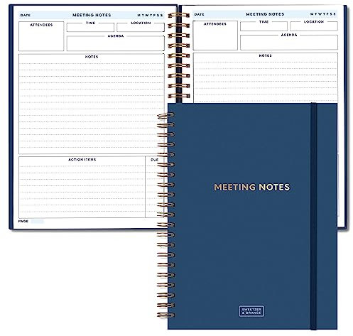 S&O Großes Meeting-Notizbuch für die Arbeit – professioneller Organizer-Planer – Unternehmens- und Konferenznotizen – Projekt-Diskussions-Notizblock – 208 Seiten Schreibblöcke, 21,3 x 28,4 cm