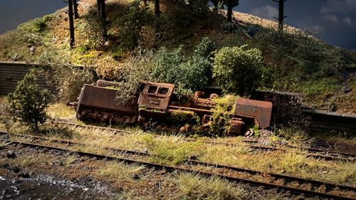 NOCH® Vergessener Ort „Lokomotive“, handkoloriert, 24 x 10,1 x 5,2 cm für Spurweite H0, perfekt für Dioramen
