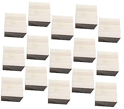 BUGUUYO Bastelrohlinge 15 Stück 5 Cm Unbehandelte Holzwürfel Holzmaserung Würfel Bausteine